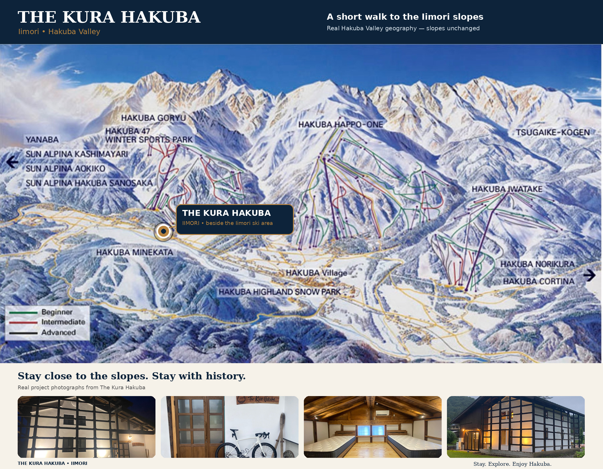 The Kura Hakuba location in Hakuba Valley